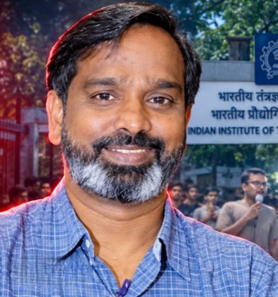 SurajKrBauddh's tweet photo. Visceral Hindutva hate!

Caste Hindu members at IIT Bombay staged a protest in support with teacher responsible for institutional murder in Sahil Wakode case.

This is why SC, ST, OBC representation in educational institutions is important. Now it's Bahujan faculty's turn to unite and stage a protest against the caste-Hindu professor and the inhuman bias of the IIT administration, which is shamefully backing the casteist professor accused in this institutional murder.

Casteist IIT administration and faculty member are assassinating the character of a Dalit boy who is no longer here to defend himself. IIT Bombay first posted that Sahil was caught cheating, but later publicly apologized for the post. This was a well-planned tactic to push an agenda against the deceased and the Dalit community.