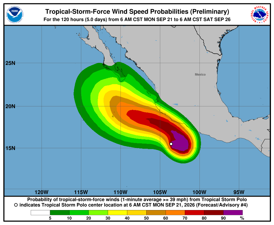 hurricane_chase's tweet photo. BREAKING: Tropical Storm #Polo is beginning to RAPIDLY INTENSIFY off the coast of #Mexico, and now the National Hurricane Center is predicting that it will become a CATEGORY 5! Even Hurricane Melissa wasn't forecasted to when it was just a tropical storm!

#hurricane