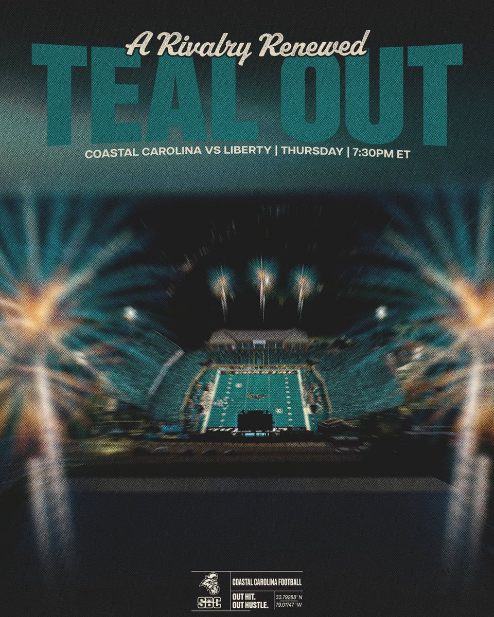 CoastalFootball's tweet photo. Be early. Be loud. WEAR TEAL https://t.co/ILi7S189qD