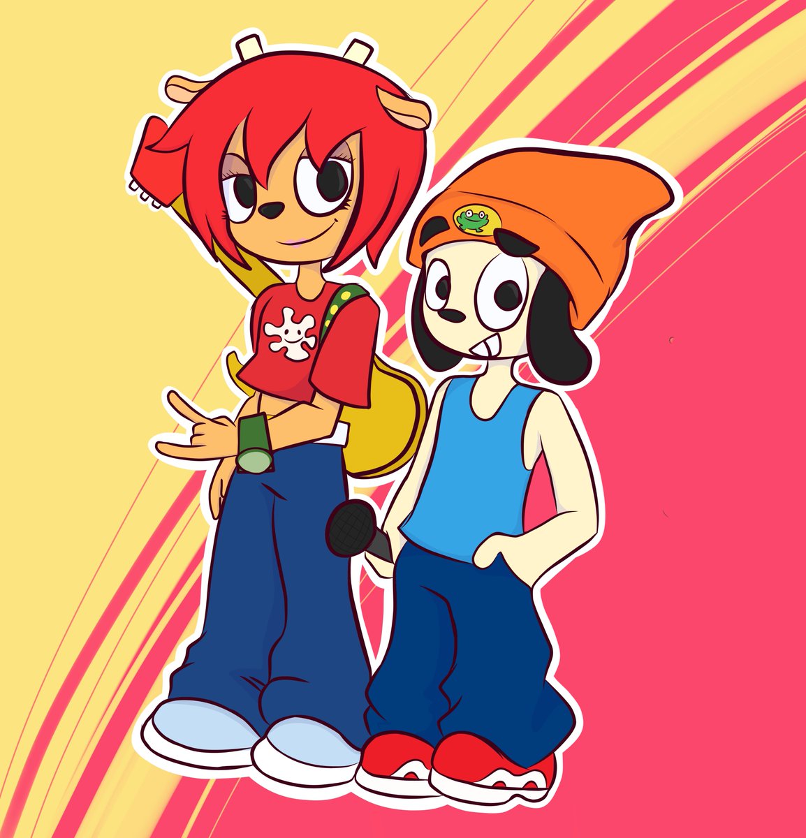 calvonava1's tweet photo. Parappa y lammy 

(Mis papás we)

#parappa #umjammerlammy
#parappatherapper #playstation #playstation2 https://t.co/ae4gAkAxj9