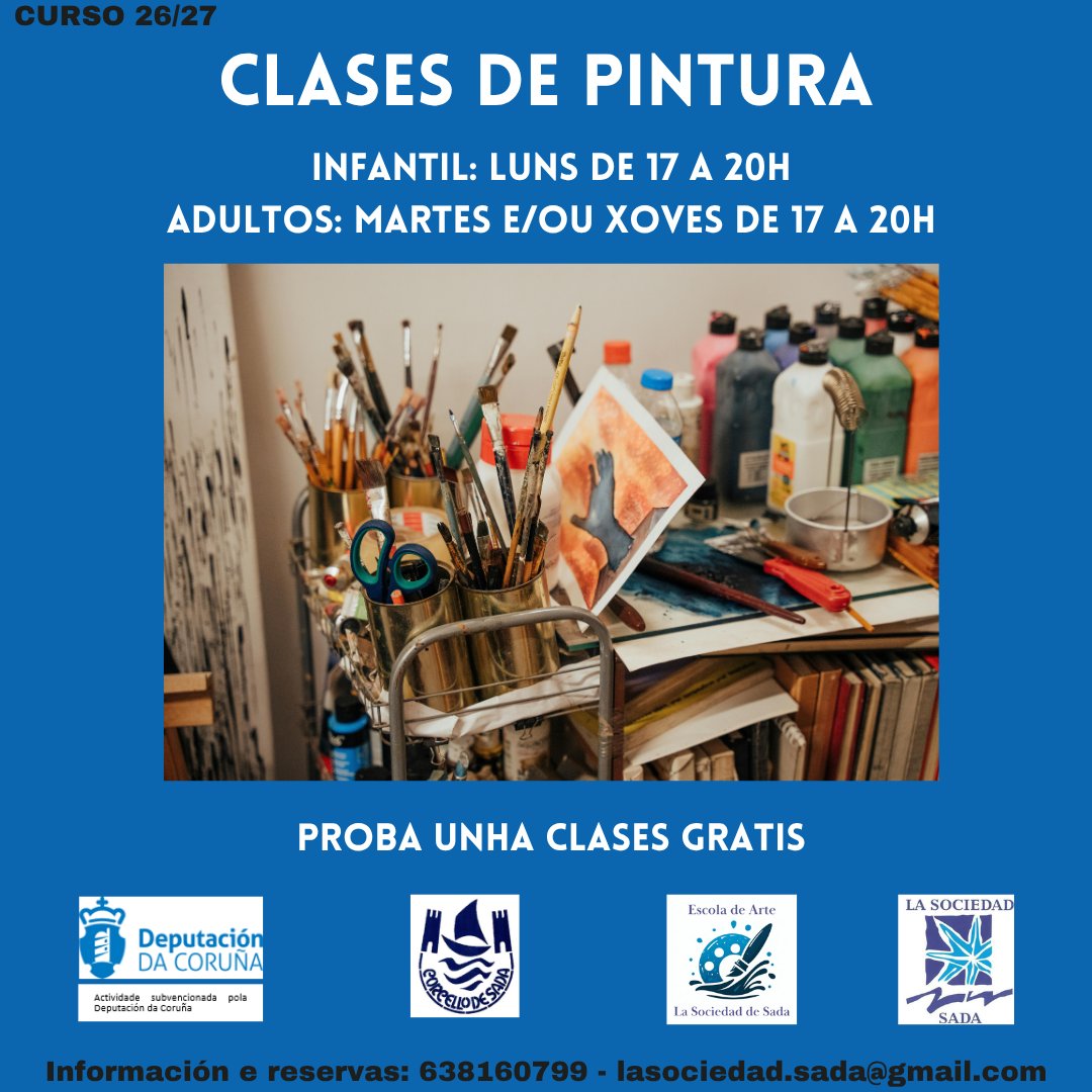 SociedadSada's tweet photo. 🎨 Nenos ou adultos: Todos teñen un artista dentro!
🌟 Escribenos: 638 160 799/ lasociedad.sada@gmail.com
👉#lasociedadsada #lasocicre #deputacioncoruna #sada
@DACCultura https://t.co/ErCZaNNEsg