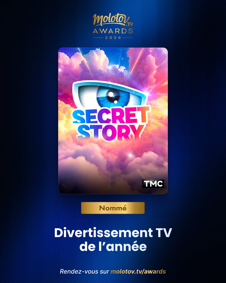 MolotovTV's tweet photo. Quel programme doit remporter l’award du divertissement TV de l’année ? Votez dès à présent sur ce lien : https://t.co/YDpOVfQhv0 🏆 #MolotovTVAwards https://t.co/dZADwGeRoY