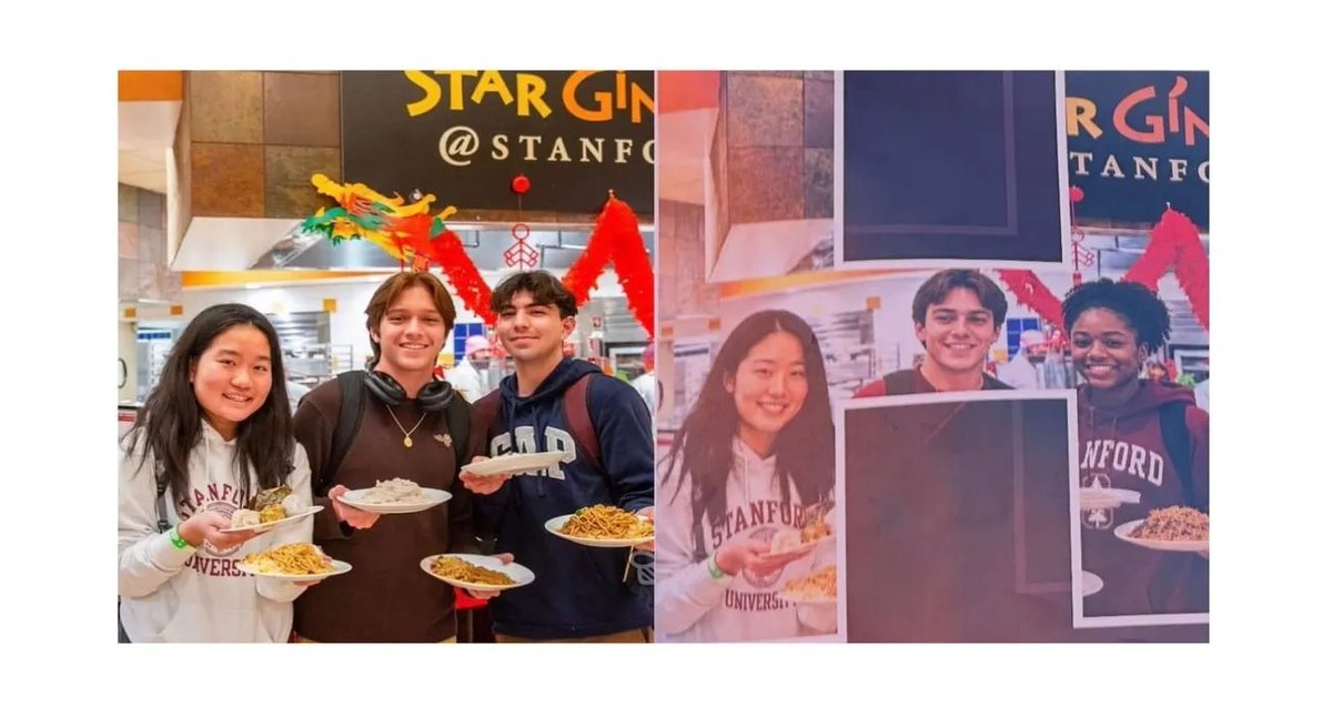 StanfordReview's tweet photo. Stanford just used AI to race swap a student for their advertisements. https://t.co/xXjixdIyjU