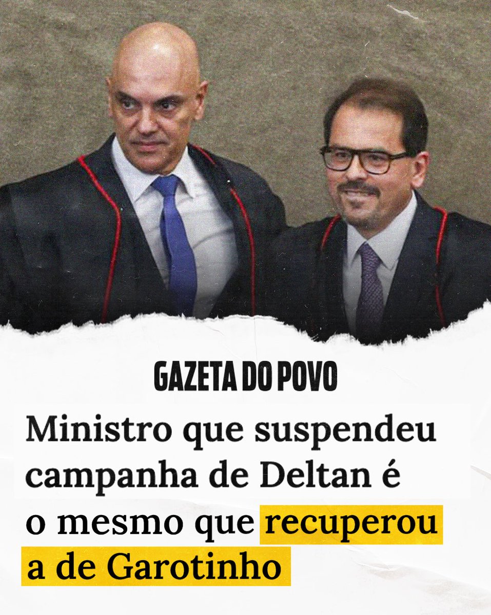 deltanmd's tweet photo. O MESMO MINISTRO, DUAS RÉGUAS DIFERENTES.

Há poucas semanas, o ministro Floriano de Azevedo Marques, indicado por Lula e amigo de Moraes, restabeleceu os direitos de campanha de Anthony Garotinho, incluindo o acesso ao fundo eleitoral e ao horário gratuito.

Na decisão, afirmou que não seria possível impor medidas tão drásticas antes do julgamento definitivo.

A defesa também destacou o entendimento de que o tempo perdido numa campanha provoca um prejuízo irreversível.

Garotinho possui uma condenação definitiva por improbidade administrativa em um caso envolvendo R$ 234,4 milhões desviados da saúde no Rio de Janeiro. Mesmo assim, Floriano preservou seu direito de fazer campanha.

Comigo, apesar da Justiça Eleitoral do Paraná ter confirmado a minha candidatura, o mesmo ministro adotou a medida oposta e suspendeu toda a minha campanha antes do julgamento do plenário do TSE.

Na sua opinião, por que o entendimento dele foi diferente comigo? Escreva nos comentários.