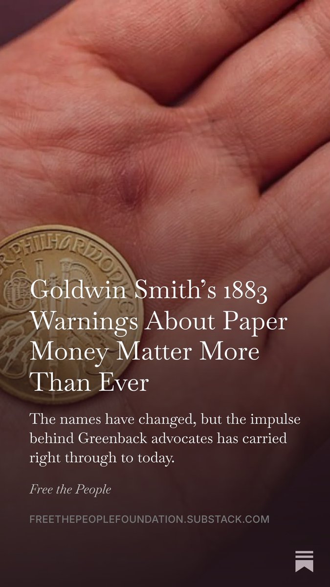 freethepeople's tweet photo. “The names have changed, but the impulse behind Greenback advocates has carried right through to today.”
New article by @JoshuaDGlawson 
https://t.co/oZKf3yIGgi https://t.co/kxgeSee7oY