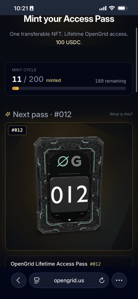 aidenfknrich's tweet photo. GM GM 

11/200 @OpengridDEX lifetime access pass/presale NFTs have been minted out! 

https://t.co/F3RhZ2DAtG 

Can’t wait until people figure out what OpenGrid is. 

It’s a superior trading platform to anything else out there right now. By far. 

You can invest into it from ground floor.