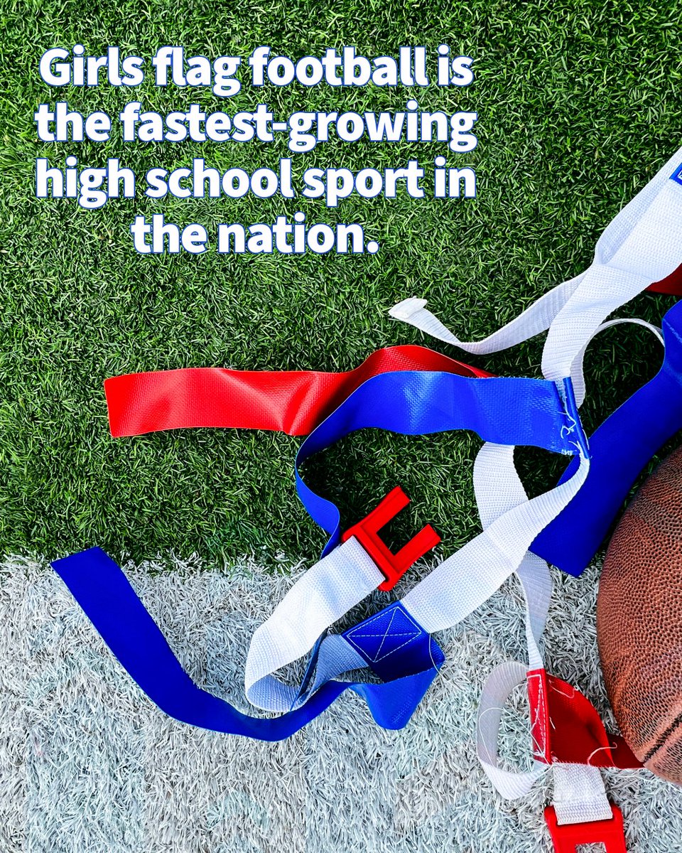 TroyVincentSr's tweet photo. Girls flag football participation has increased 551% in the past four years. More than 102,000 girls played high school flag football in 2025-26, according to @NFHS_Org.
Its more than a movement--Let them play has become life changing.

Check out an interactive map to see where each state stands: https://t.co/w3B6TqgLex

@nflplayfootball | @NFLFLAG | @RCXsports | @IFAFMedia