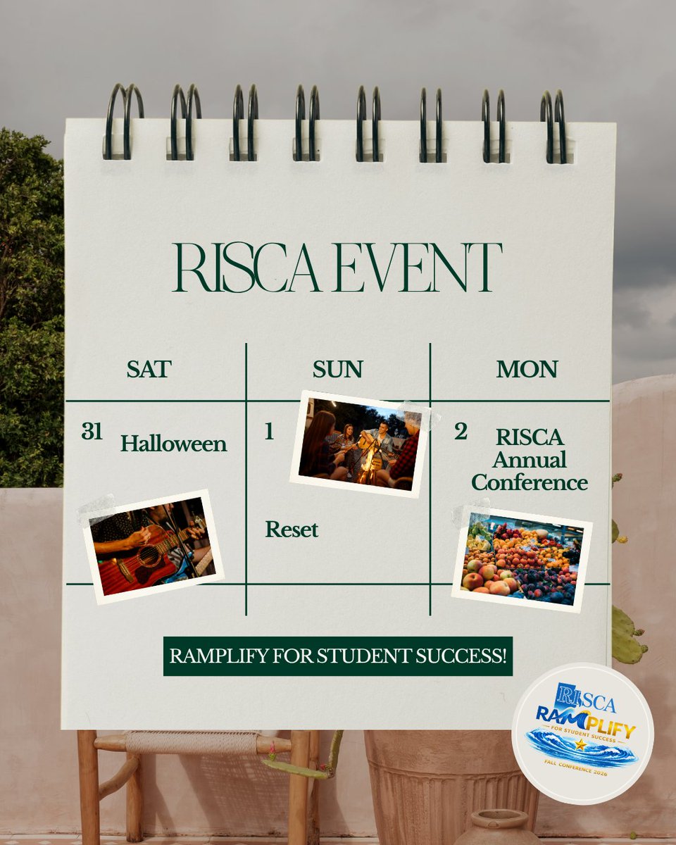 RISCATweets's tweet photo. π RISCA Fall Conference! Join fellow school counselors on Nov. 2, 2026, 7:30 AMβ3 PM at the Crowne Plaza Hotel Warwick, RI! β¨ Connect, learn, grow & network! π
Register: https://t.co/eJaqqM5UOP
#RISCA #SchoolCounselors #RAMPLIFY https://t.co/AldVXFhmdD