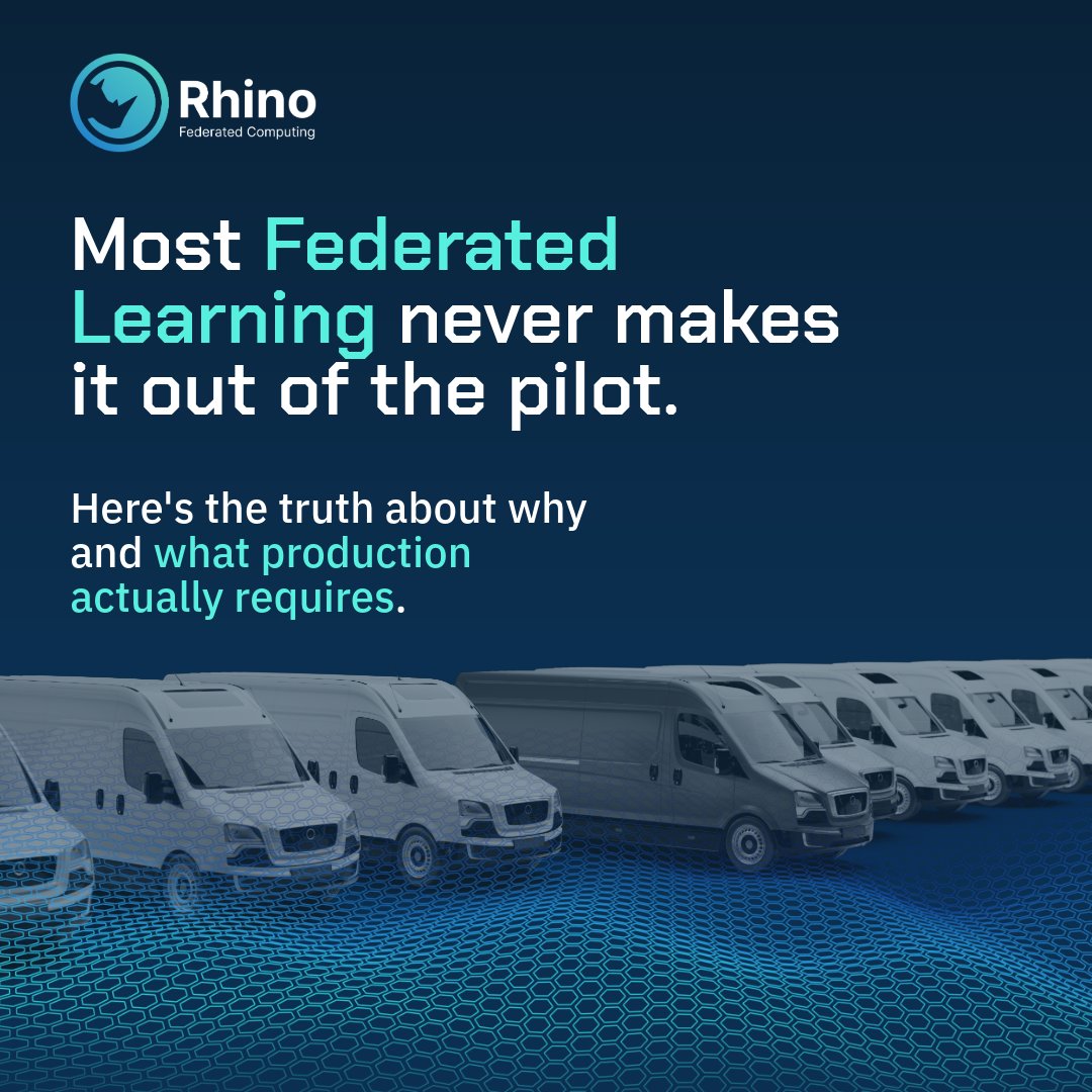 rhinofcp's tweet photo. Research shows one vehicle can generate 20–40 TB of data per day.

Now multiply that by a fleet — and the data crosses organizational lines. You can't backhaul it, centralize it, and regulation often won't let you pool it. 

But, what if the data never has to move? Federated learning (FL) is the answer, but only if the operations hold up.

At ASME DRIVN, David Solooki laid out what it actually takes to bridge that gap and the infrastructure that makes fleet-scale FL possible.

Swipe through for the four things separating FL pilots from production systems 👉 https://t.co/2GB7JeXHVp

Thank you to the session chairs, Adian Cook and Vishnu Pandi, for hosting this conversation.