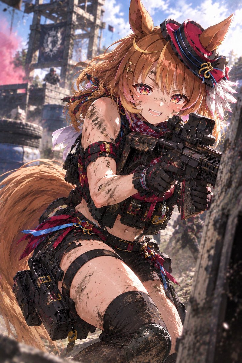 muchitaro6969's tweet photo. サバゲーフーちゃん

#AIイラスト
#ウマ娘
#ウマ娘イラスト
#ノースフライト
#サバゲー https://t.co/gjuE5mnPzZ