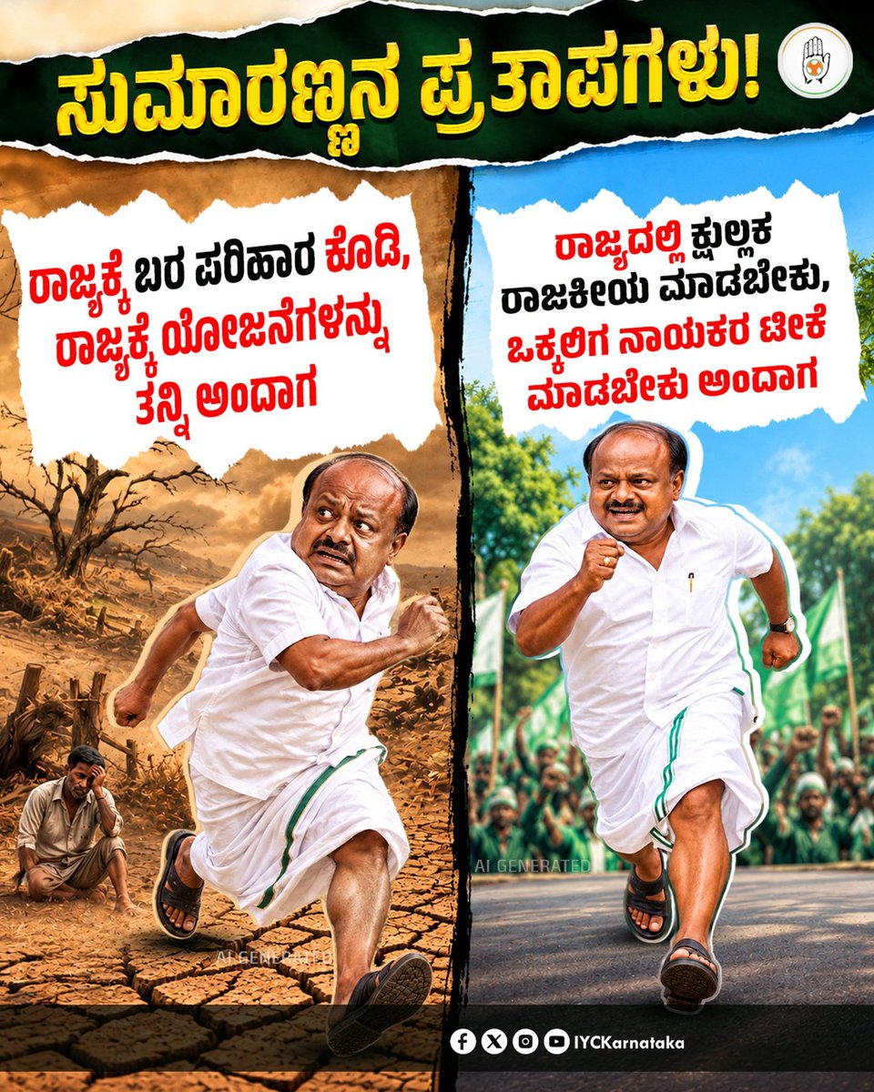AVasudevamurthy's tweet photo. “ಕೆಲಸಕ್ಕೆ ಕರೆಯಬೇಡ; ಊಟಕ್ಕೆ ಮರೆಯಬೇಡ” ಅನ್ನೋ ಗಾದೆ ನಮ್ಮ ಸುಮಾರಣ್ಣನನ್ನು ನೋಡಿ ಸೃಷ್ಟಿಯಾದ ಹಾಗೆ ಇದೆ! 😄
ಕೇಂದ್ರದಲ್ಲಿ ಸಚಿವರಾಗಿದ್ದೀರಿ—
ಕರ್ನಾಟಕಕ್ಕೆ ಉದ್ಯೋಗ ಸೃಷ್ಟಿಸುವ ಯೋಜನೆ ತನ್ನಿ,
ರಾಜ್ಯಕ್ಕೆ ನ್ಯಾಯವಾಗಿ ಸಿಗಬೇಕಾದ ಬರ ಪರಿಹಾರ ಕೊಡಿಸಿ ಅಂದರೆ ಮಾತ್ರ…
ಸುಮಾರಣ್ಣ ನಾಟ್ ರೀಚೇಬಲ್! 📵
#UturnKumar https://t.co/IxuerZphm8