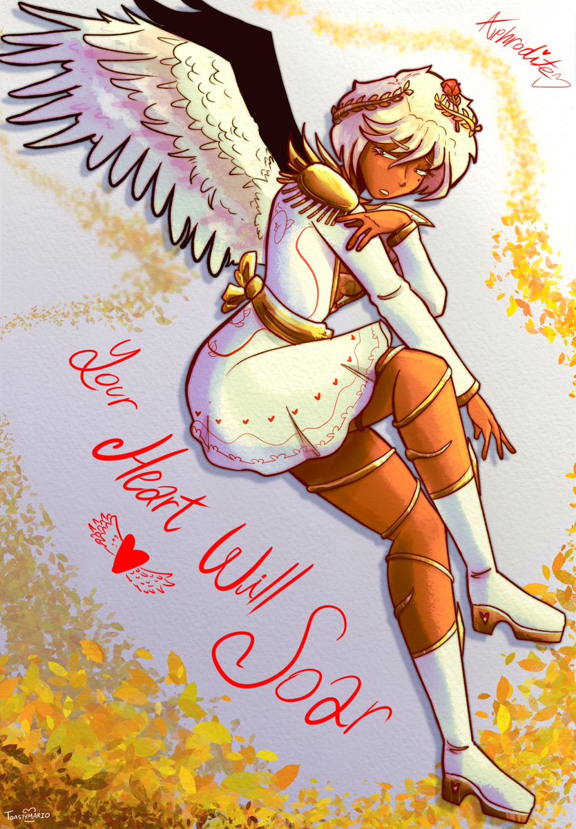ToastyMario's tweet photo. your heart will soar ❤️🪽

finally drew my design of fortnite’s aphrodite again! :D https://t.co/uVvf0ioaMQ
