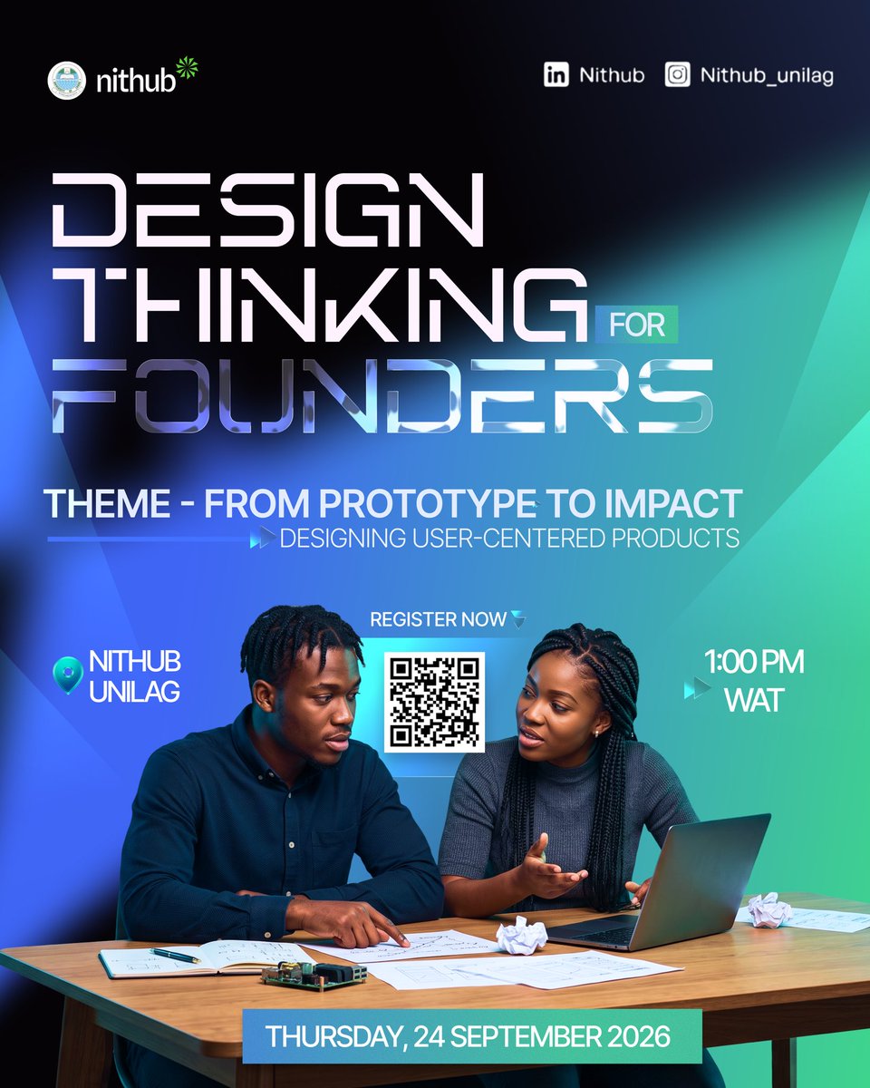 nithub_lag's tweet photo. Join us this Thursday as we bring together founders and aspiring founders together for a practical session on designing user-centred products, with a focus on moving ideas beyond prototypes and towards solutions that create meaningful value.

Register now: https://t.co/H5o1bJn8AY https://t.co/48y1gMUCc5
