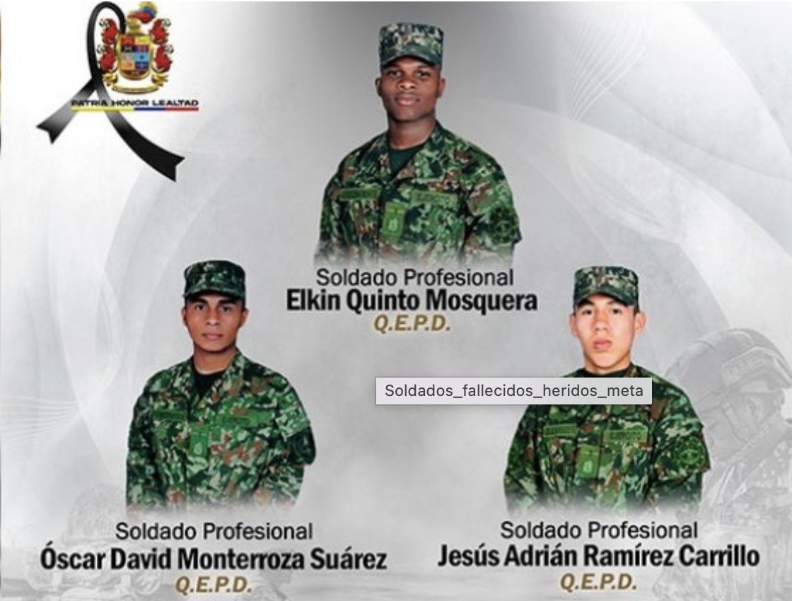 ABDELAESPRIELLA's tweet photo. Tres soldados profesionales fueron asesinados y cinco de nuestros militares resultaron heridos en dos ataques criminales perpetrados en La Macarena y Vistahermosa, Meta, con explosivos y armas de largo alcance.

A las familias de nuestros soldados, mi abrazo, mi solidaridad y mis más profundas condolencias. Colombia está de luto por tres hombres que entregaron su vida defendiendo la Patria. Su sacrificio no será olvidado.

Y mi mensaje es inequívoco: la sangre de nuestros soldados asesinados no quedará impune. Voy por alias Calarcá y por toda la estructura criminal responsable de estos ataques.

He ordenado a nuestra Fuerza Pública intensificar las operaciones y emplear todas las capacidades legales del Estado para encontrar y llevar ante la justicia a quienes planearon, ordenaron y ejecutaron estos crímenes.

Que nadie se equivoque: asesinar a nuestros soldados no doblega al Estado, no nos intimida y no va a detener las operaciones contra las estructuras criminales.

No habrá impunidad ni refugio criminal que ponga a los responsables fuera del alcance de la ley.

Honor y gloria a nuestros héroes.

¡Firme por la Patria!
¡Viva Cristo Rey!

(A.D.L.E) 🇨🇴🐅