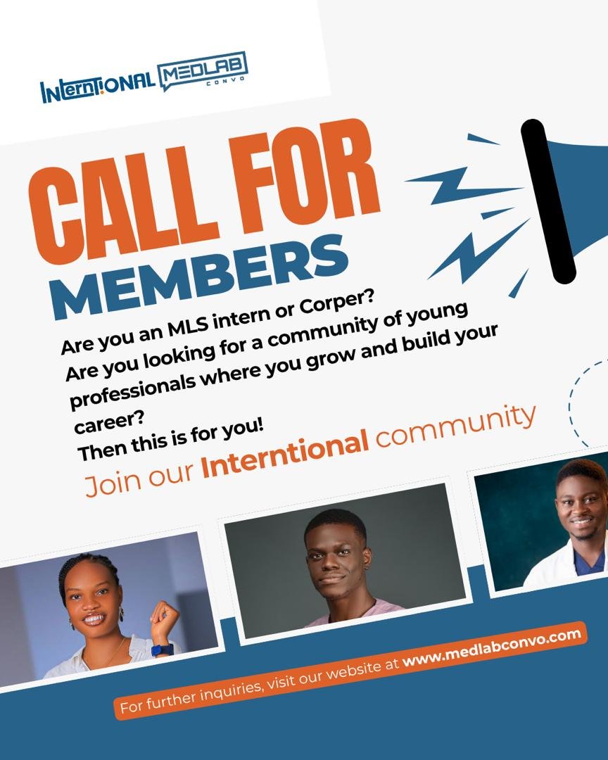 Medlabconvo's tweet photo. The Interntional Community needs YOU!

Yes, you read that right, Interntional not International🌚

This community is for MLS recent graduates, interns and youth corps members passionate about opportunities for growth 

This you? Join here👇
https://t.co/OgSSOlhLAR
#LetsTalkMedLab https://t.co/4HIzidbDzZ