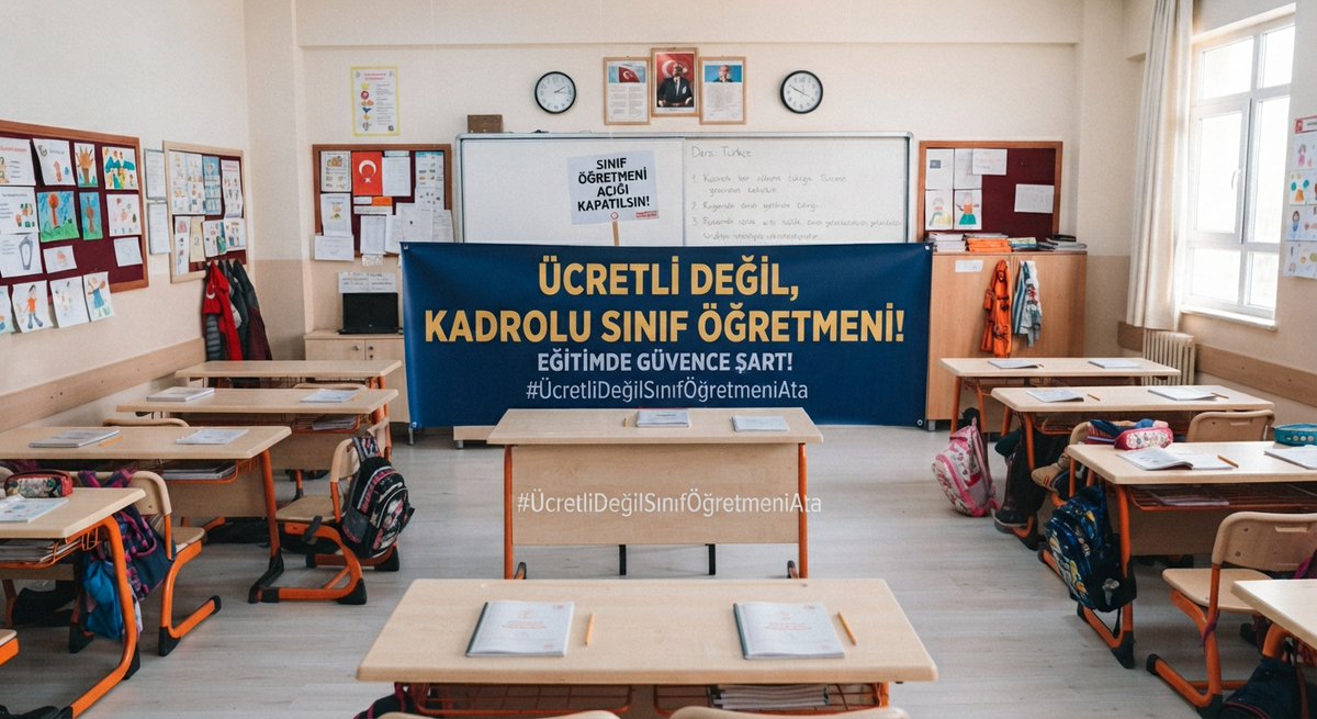 atanacaksnf0's tweet photo. Kaliteli bir eğitim ve istikrarlı bir gelecek için sınıflarımız boş kalmamalıdır. Eğitimdeki aksaklıkları kalıcı olarak bitirmek adına 23 bin sınıf öğretmeni açığı acilen kadrolu atamalarla giderilmelidir.

#UcretliDegilSinifOgretmeniAta https://t.co/2bQpl6fvgc