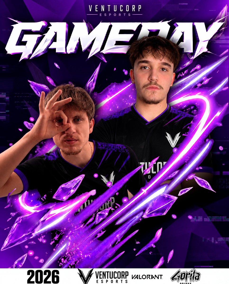 VentuCorp's tweet photo. 🚨 GAMEDAY – VALORANT 🚨

🏆 Spike Series Pulse #5 @Spikeseries_EU Octavos

Hoy juega VentuCorp Main 💜🖤

🆚 #UKWarriors
🎮 BO3
⏰ A partir de las 20:00 CEST
📹 https://t.co/7kEvMyvA42

Noche de playoffs.
Toca pelear cada mapa, cada ronda y seguir avanzando en la Pulse #5 🔥

Vamos Main 💜🖤

#Valorant #ValorantEsports #SpikeSeries #Pulse5 #VentuCorp #VentuCorpForever