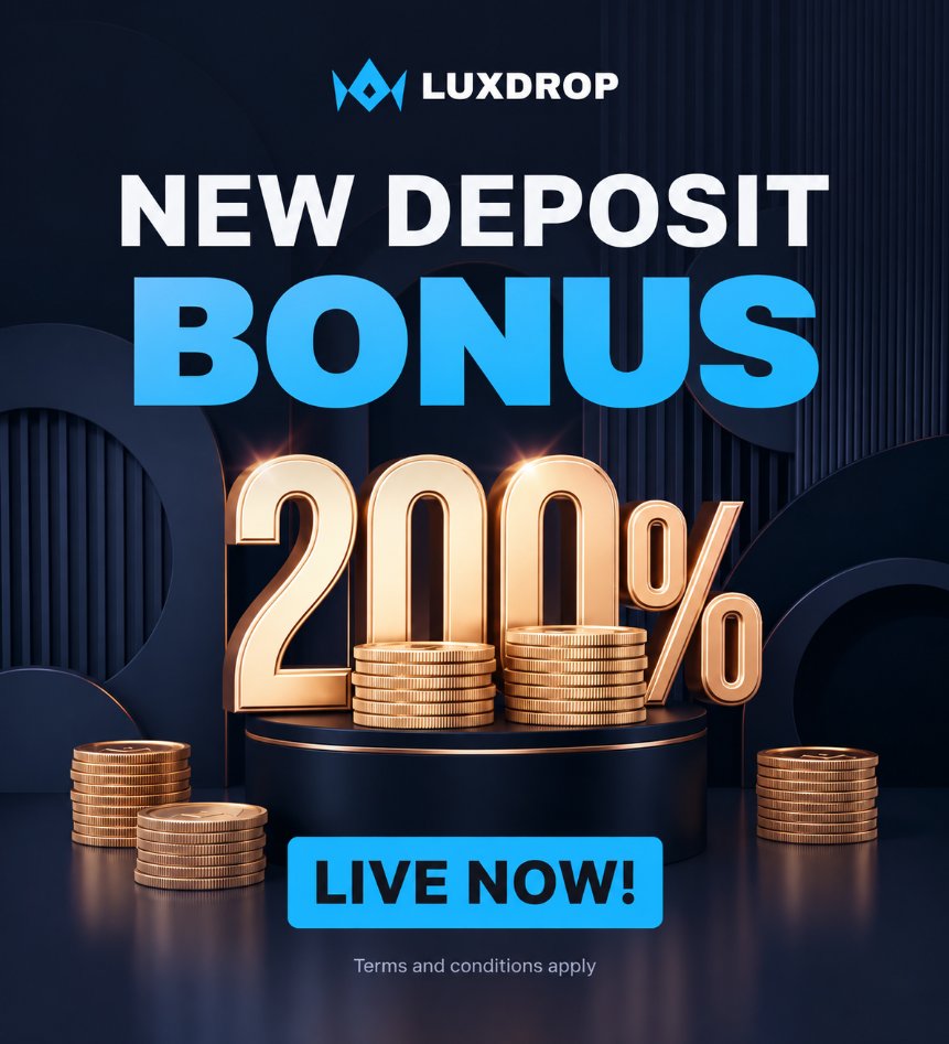 LuxDropCom's tweet photo. We just dropped our biggest Deposit Bonus yet.

Get a 200% Deposit Bonus now on LuxDrop.

Check it out now: https://t.co/gywDnVGRiP https://t.co/OfuNXnsLgo