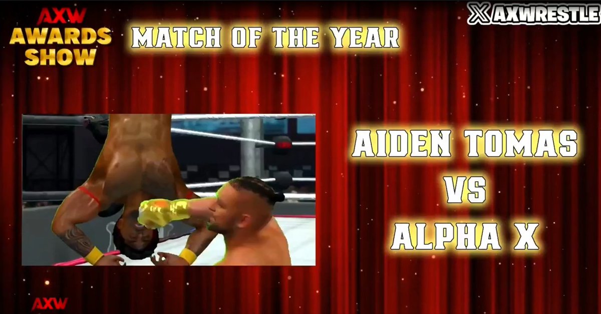 AXWrestle's tweet photo. @AidenTomasAXW & @AlphaXisHIM Win Match Of The Year!!!
What a match it was indeed! CONGRATS!
#AXWAwardsShow https://t.co/drIgRa7GZw