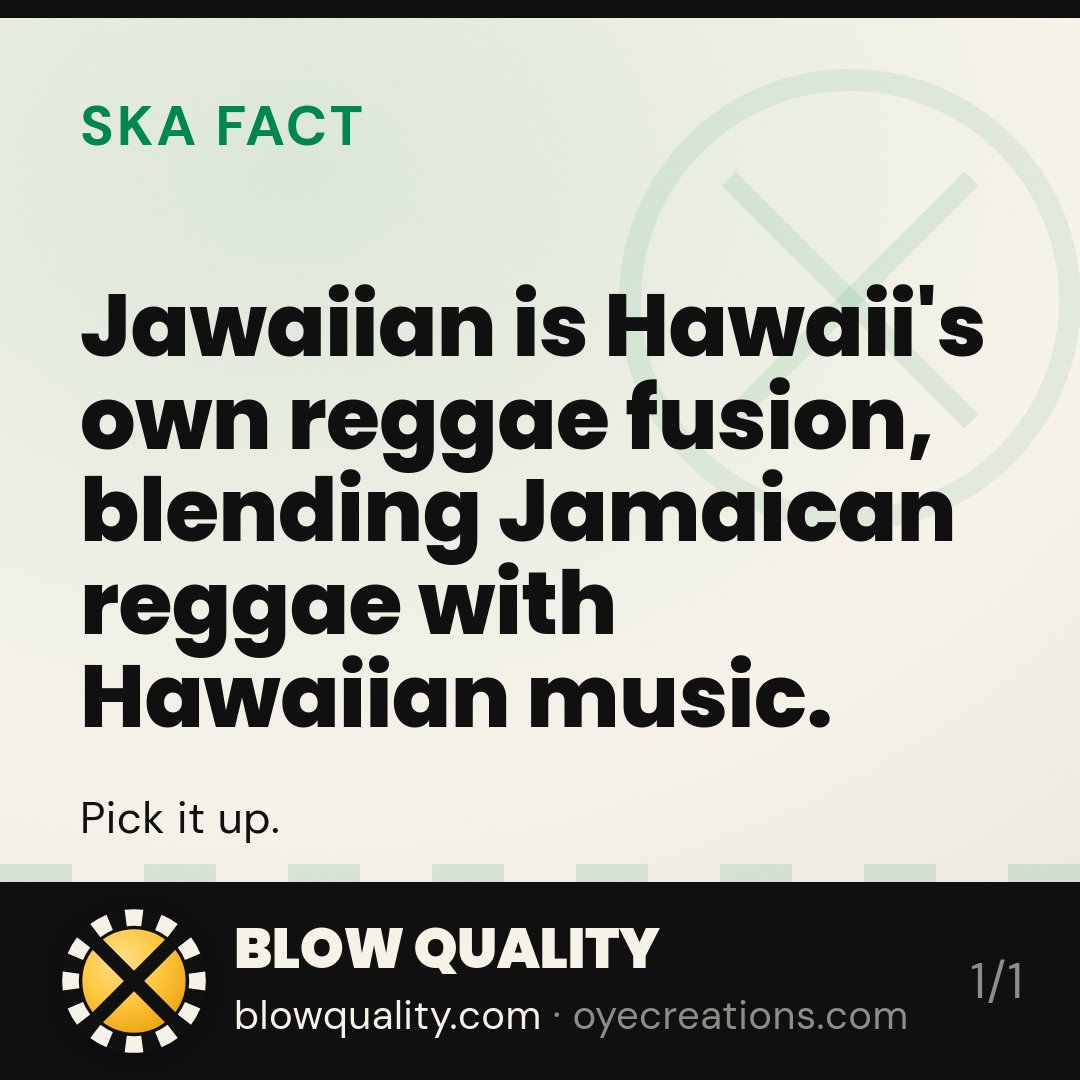 blowqualityband's tweet photo. Jawaiian proves that reggae belongs everywhere. The genre's spirit of resistance and groove just keeps finding new homes.

#ska #hornsection #skarevival #rocksteady #pickitup https://t.co/fBkg1Z0tAA