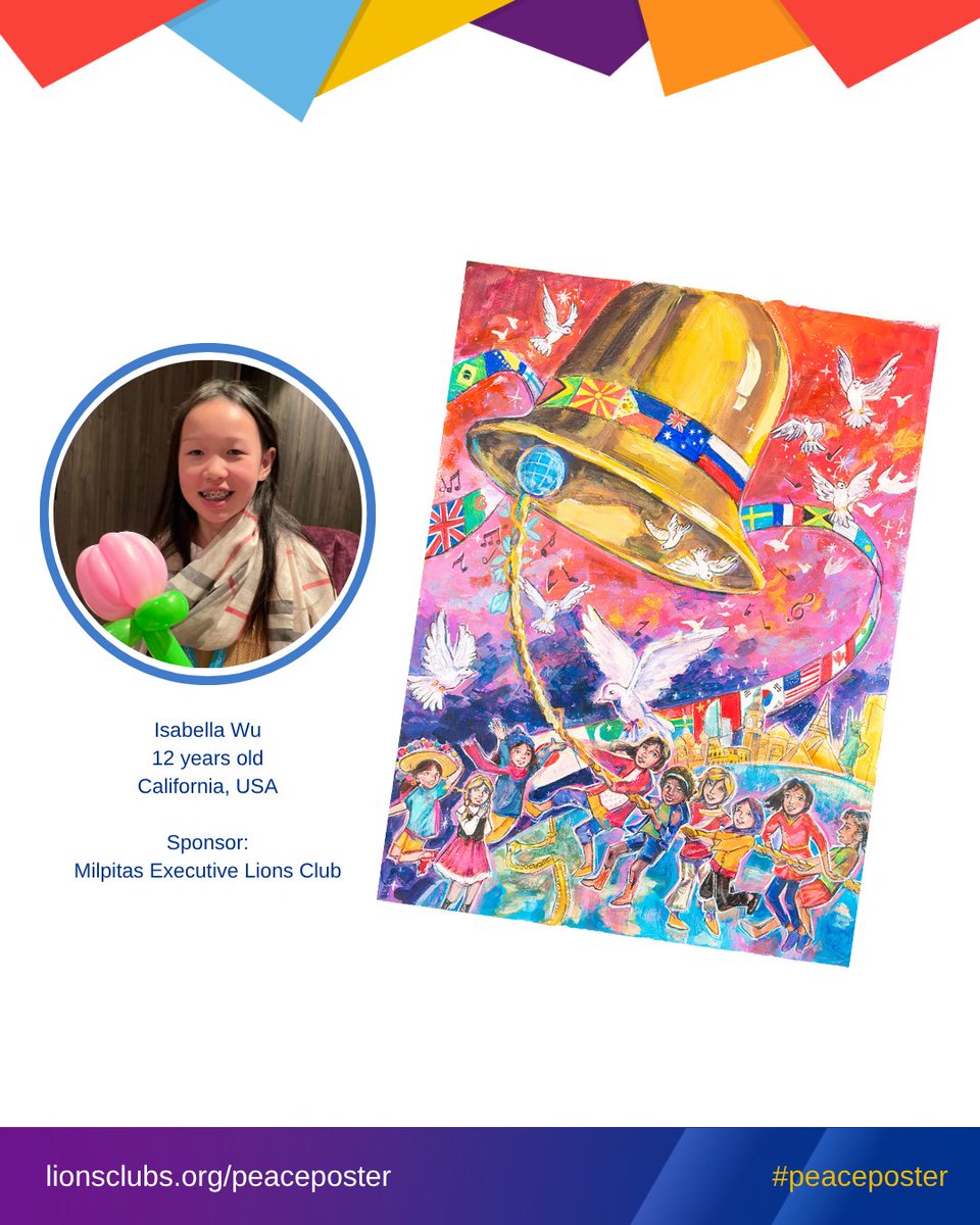 lionsclubs's tweet photo. Happy International #PeaceDay! Let's give one last round of applause to more finalists of the 2025-26 #PeacePoster Contest! 🕊️🌏

Looking forward to the posters for this year's contest! Link below to order your 2026-27 digital kits by October 1st. 🖇️
https://t.co/Di2B9vciIc https://t.co/9QVqfe5LVe