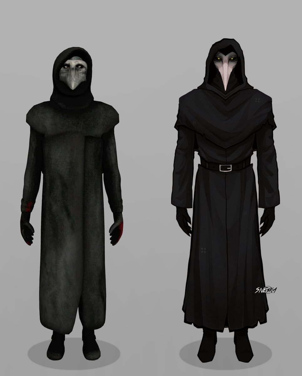 snezka_049's tweet photo. I've been laughing at the SCP-049 model in SCP games for a very long time. I drew him in my style https://t.co/hxTkQP1J3J