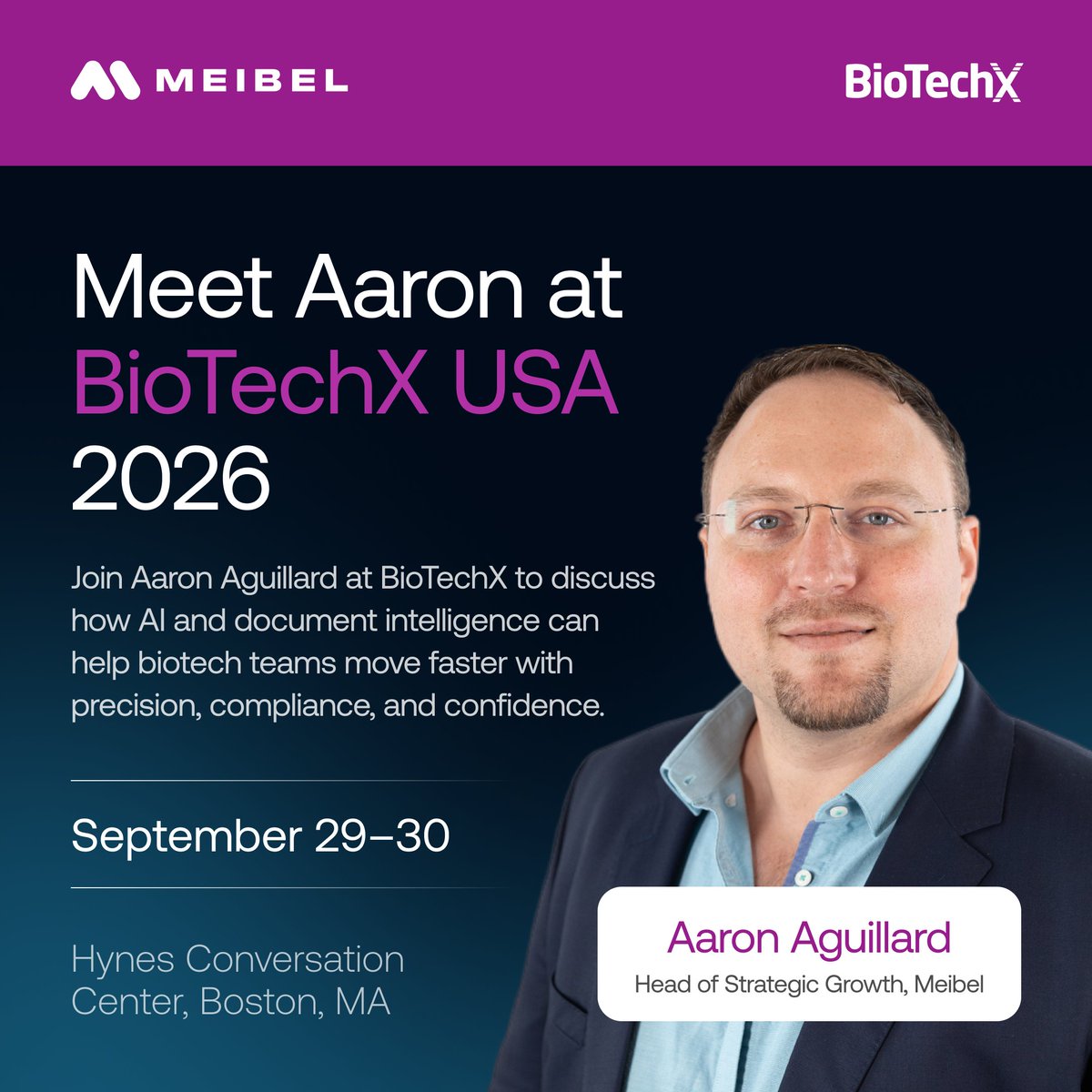 catlgrep's tweet photo. Biotech AI needs more than plausible answers. It needs traceable evidence, confidence scores, and complete context.
Aaron Aguillard will be at #BioTechX USA on Sept 30 at Boston’s Hynes Convention Center. Working on AI in life sciences? Connect with him.
#Meibel https://t.co/4GlEe71c0f