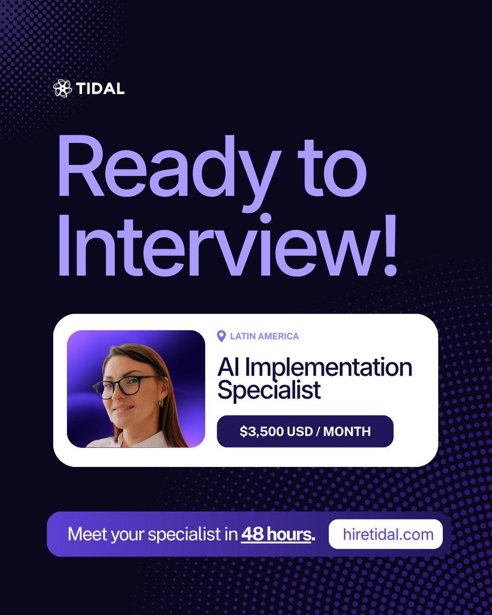 Hire_Tidal's tweet photo. If you're figuring out where AI can drive ROI in your business, we can help.

➡️ https://t.co/h2FZdZJjof https://t.co/Deb1M9vr9c
