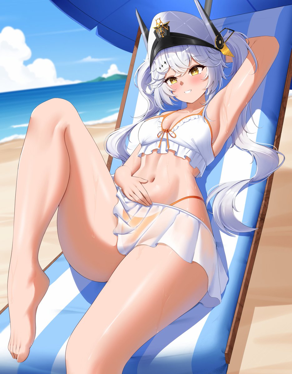 meteorgale's tweet photo. Swimsuit version of Karenina's new frame 
(collaboration with Ryze)

#战双帕弥什 #パニグレ #PGRcc #punishinggrayraven https://t.co/IDdylImEPT
