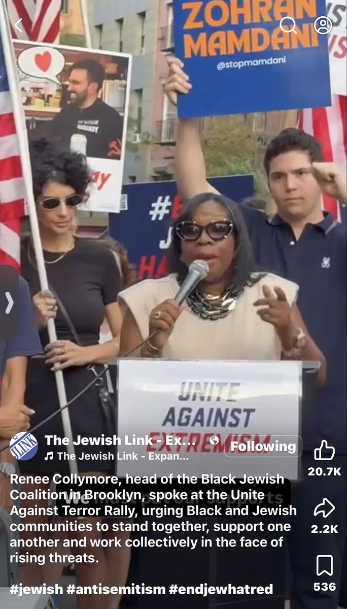 Head_of_State_X's tweet photo. @ReneeCollymore, head of the Black Jewish Coalition in NYC speaks truth. 

https://t.co/D20LmVkDrT

Folks, these people are amazing voices. 

You don't have to let propagandists like mamdani, piker, maicklmash and miz rachel have the last fake syrupy word. https://t.co/dafcNBwoCK