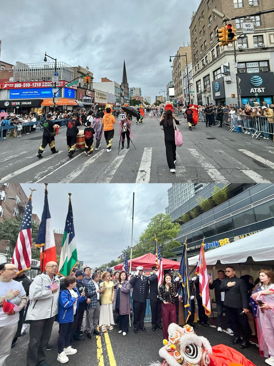 NYPD109Pct's tweet photo. Rain couldn’t stop the enthusiasm at yesterday’s NYC #America250 Parade! Proud of our Police &amp; Auxiliary Officers for keeping the route safe while the community came together to celebrate. 🌧️🇺🇸 parade #NYC #CommunityFirst https://t.co/n6ACz937pT