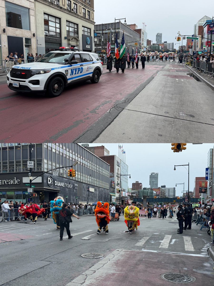 NYPD109Pct's tweet photo. Rain couldn’t stop the enthusiasm at yesterday’s NYC #America250 Parade! Proud of our Police &amp; Auxiliary Officers for keeping the route safe while the community came together to celebrate. 🌧️🇺🇸 parade #NYC #CommunityFirst https://t.co/n6ACz937pT