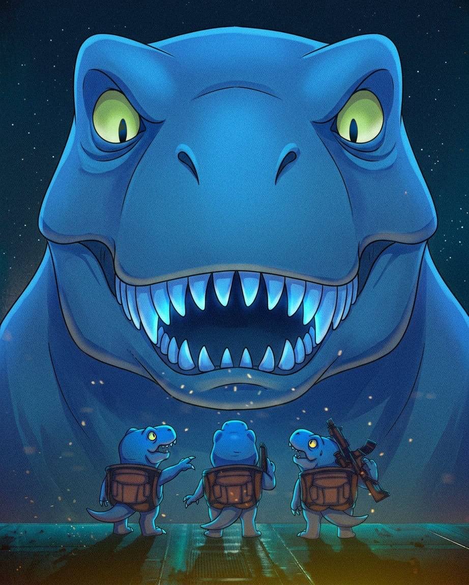 FeferOnSolana's tweet photo. $FeFer army is small but soon we will have an impact nobody will unsee even @Pumpfun will post about a jawless blue dino. https://t.co/4Nu0sBgdER