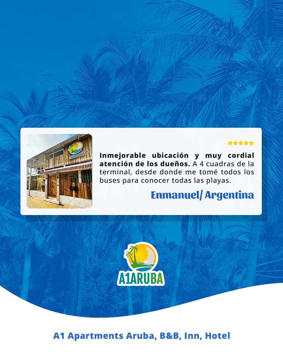 A1Aruba's tweet photo. Y eso es precisamente parte de lo que queremos que vivas cuando te hospedes con nosotros. 🙌🏬

Gracias, Fenoglio, por elegirnos y por compartir tu experiencia. 💙

 #lowcostvacation #Playas #Aruba #hospedajearuba https://t.co/BXW1tb6epX https://t.co/DFQ0mZt3zF