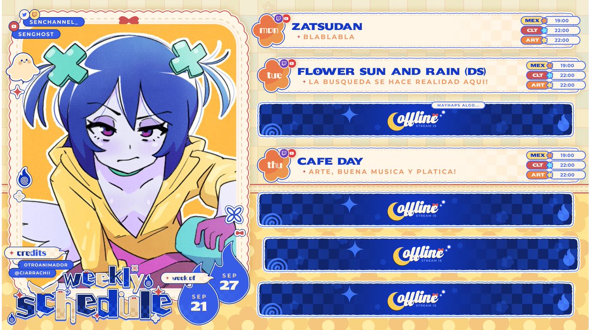 SenChannel_'s tweet photo. 📅 El menu de la senmana 21.o9 ~ 27.o9
⸝⸝ ★links
﹒ 🌼 ୨୧ https://t.co/RUzypemm0y
☎ ﹒https://t.co/VAtiznCja2
♡ https://t.co/KEoaAiZiWP 𝅄 ☕
⸝⸝ ★tags
📹: #SenChannel
🎨: #PhantasmArt
🔞: #NSENFW https://t.co/lZwOwGdtAp