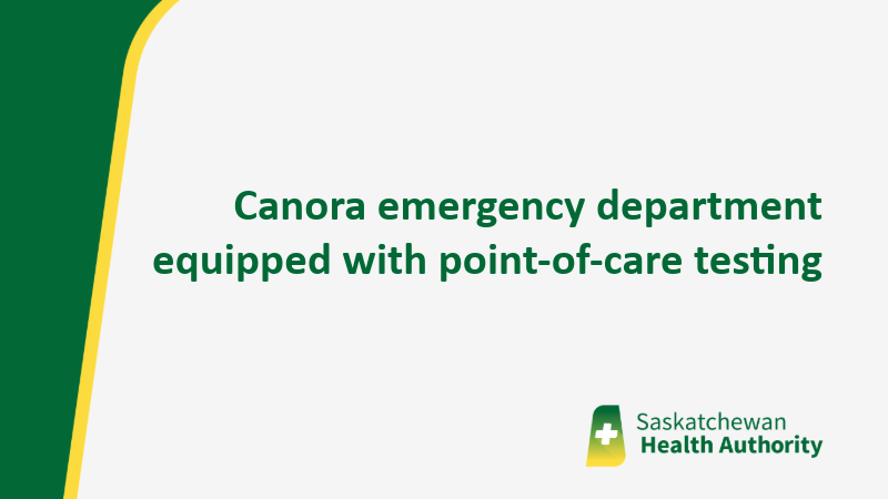 SaskHealth's tweet photo. To support seamless access to local emergency health services, the Saskatchewan Health Authority (SHA) has implemented point-of-care testing in the emergency department at Canora Hospital.

Read more: https://t.co/wYu0CxiIrW https://t.co/6DKSUY4kQH