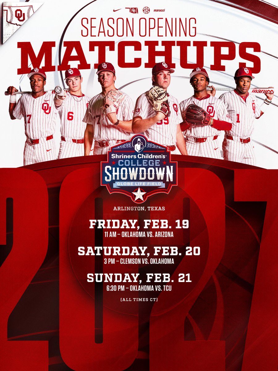 OU_Baseball's tweet photo. opening weekend set ☑️ see you soon, @ShrinerShowdown 

» https://t.co/6suhfaDYhJ https://t.co/CIk07xpwyJ