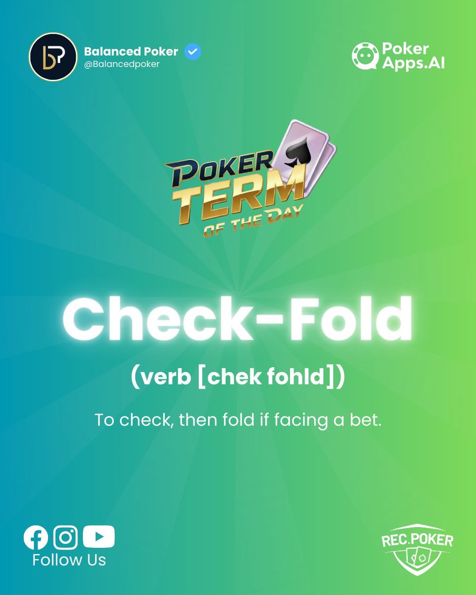 Balancedpokr's tweet photo. Check-Fold — Quick exit, minimal cost. 🏃
#PokerTips #BalancedPoker #RecPoker https://t.co/QytWXcYzVH