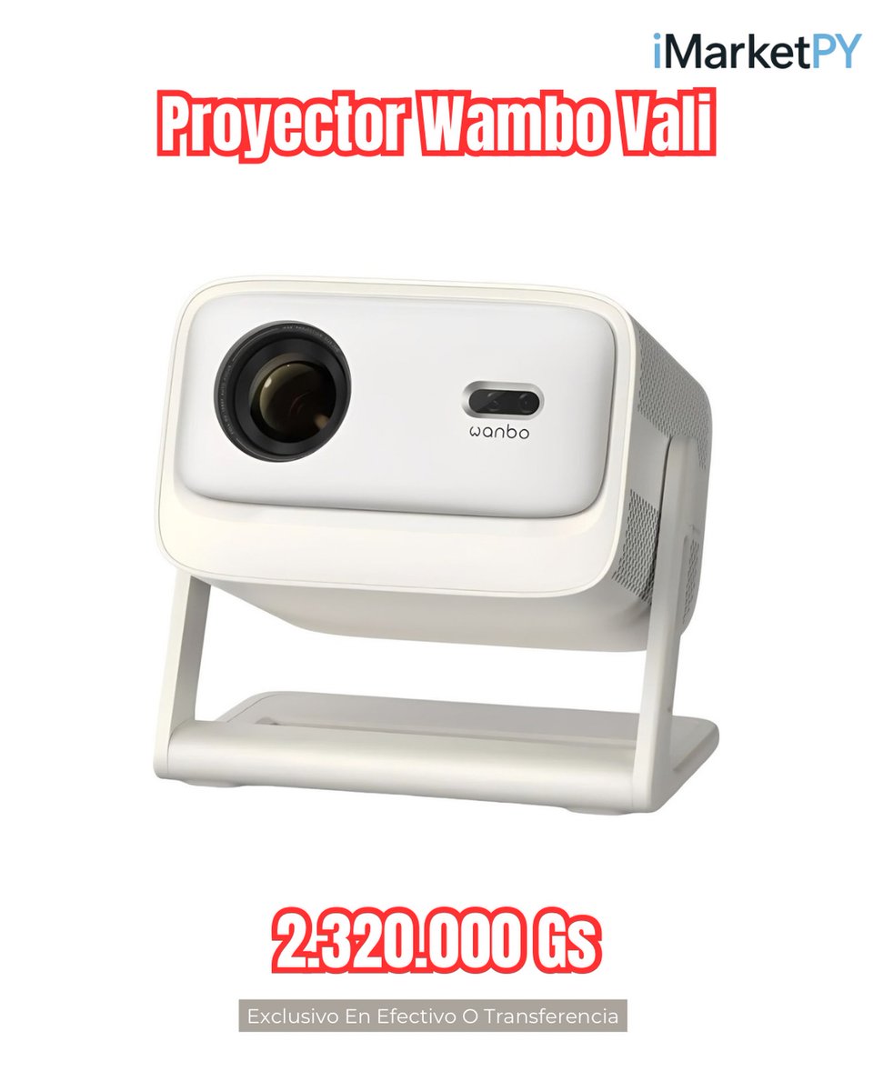 zaynsuckbottom's tweet photo. Convertí cualquier lugar en tu propio cine con el Proyector Wanbo Vali 1 Pro. 900 lúmenes, portátil, HDMI y color beige. Contado: Gs. 2. 320. 000
18 cuotas de Gs. 265. 000

Consultanos antes de que se agote. https://t.co/d7dM3fltbj
