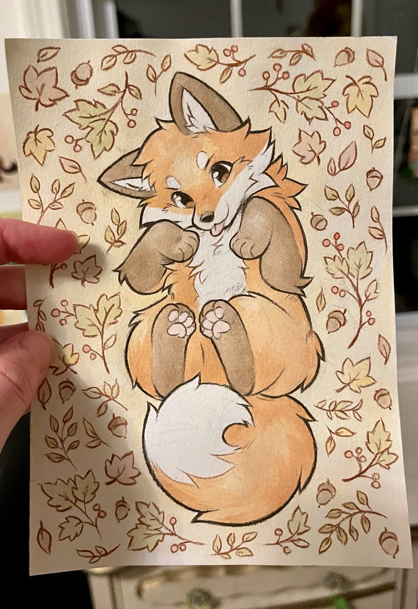 Coffeeclaws's tweet photo. Fox watercolor 🦊🍁 https://t.co/RUfIKNDlqb