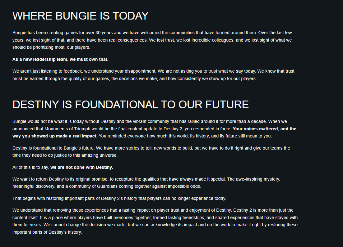 Wario64's tweet photo. Bungie: "we are not done with Destiny" - beginning the work of bringing vaulted Destiny 2 campaigns and content back to the game 

More: https://t.co/tIBcqm3FZI https://t.co/x7iHO5E1RO