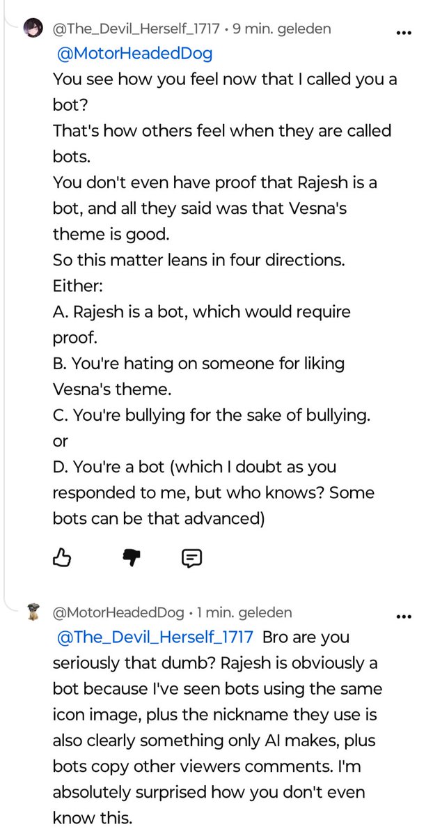motorheadeddog's tweet photo. I don't if this idiot is being a troll or she seriously never seen a bot before, but she decided to call me for falsely accusing someone a bot despite they clearly are. So don't be like this morning alright? https://t.co/YL1QqZPiWo