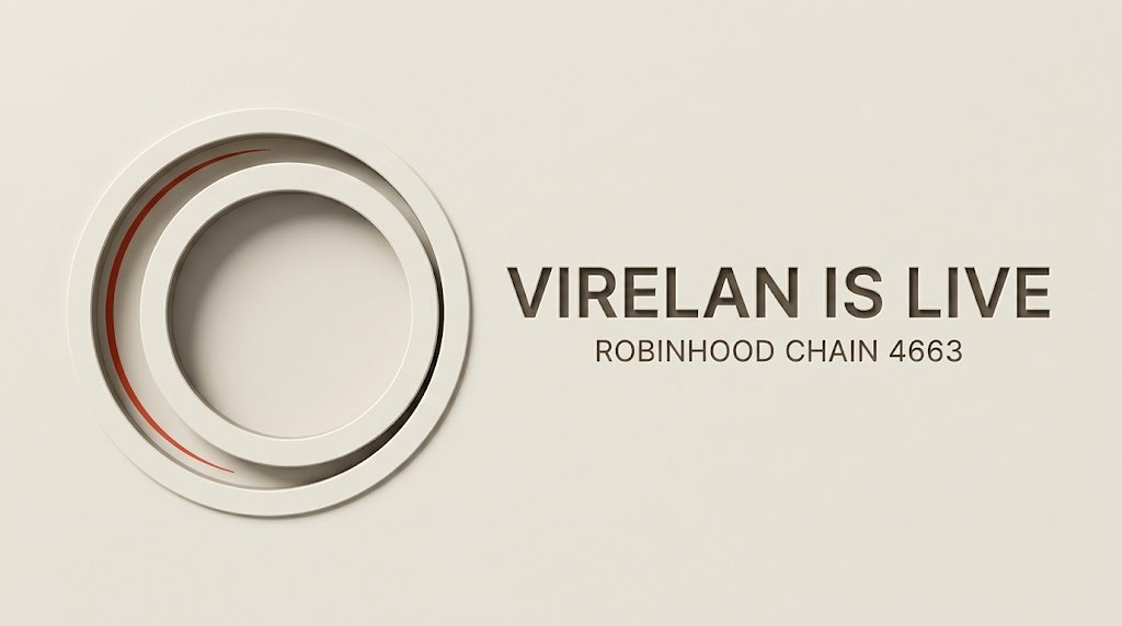 virelanengine's tweet photo. $VIRE is now live.

CA: 0xbd9f257dd557a4f3098abb050073d66881bfebb2

Robinhood Chain, id 4663. Launched on @ponsdotfamily.

The engine was live before the token. Six stocks, fifteen pairs, read straight from Uniswap. When a bonded pair breaks, anyone can open a market on it at https://t.co/kZulsB4OSY and bet ETH on whether it rejoins within the hour.

This address is posted here and on https://t.co/kZulsB4OSY. Nowhere else. Any address in your DMs is fraud.

$VIRE on @ponsdotfamily
https://t.co/kZulsB4OSY