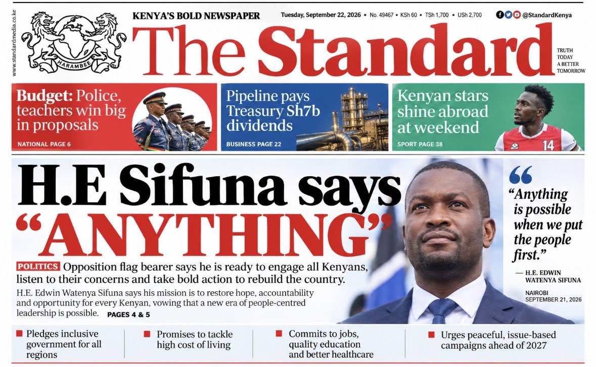 setanindeta's tweet photo. @edwinsifuna @kilundeezy Tomorrow’s Standard Newspaper headline be like, ….. 🤣🤣🤣 https://t.co/O5XVn3LW0m