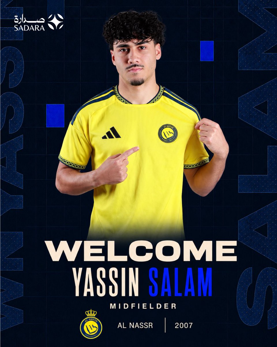 sadara_ssc's tweet photo. ياسين سلام.. أهلًا بك في صدارة 🤝

نرحب بانضمام لاعب نادي النصر @AlNassrFC إلى صدارة الرياضية، ونتطلع للعمل معه في المرحلة المقبلة من مسيرته الاحترافية.

حيّاك الله ياسين..💙 https://t.co/jT2sH2SvuT