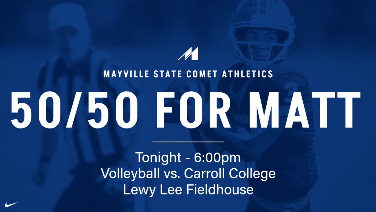 Comet_Athletics's tweet photo. ☄️| Comet Nation, tonight’s 50/50 proceeds will go directly to our own QB, Matt Donovan. Come out and support Comet Volleyball tonight and help us show our support for one of our own! #PrayFor3 https://t.co/7dvcZgsU7U