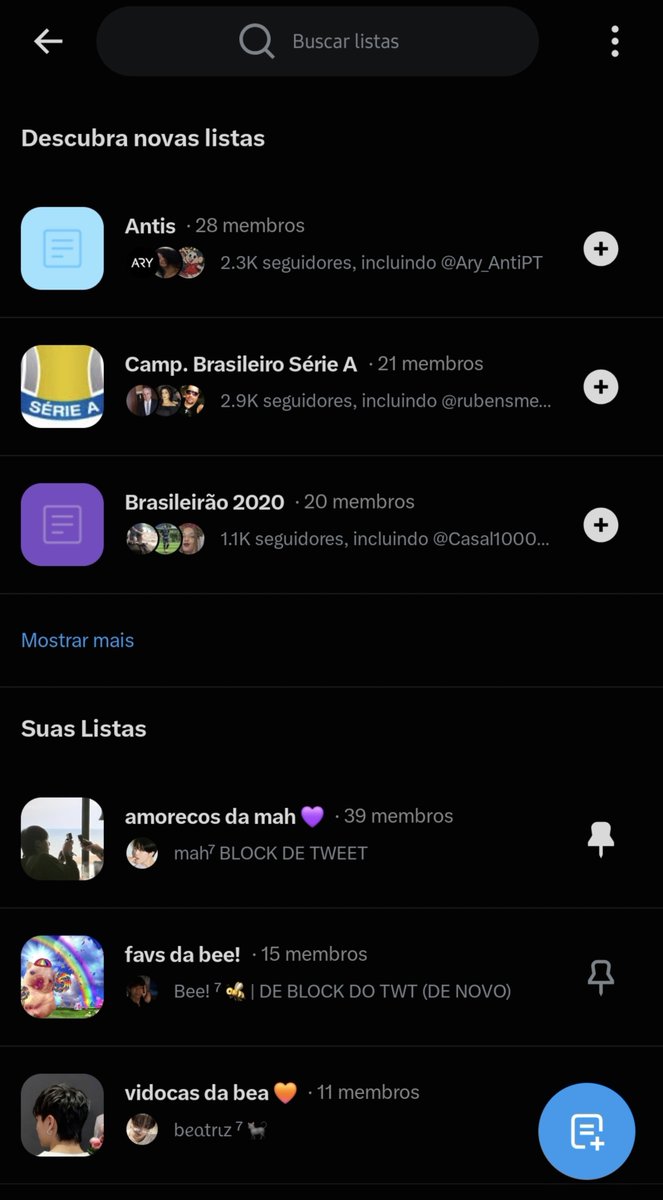 R0ckye_'s tweet photo. @hopeworldcoree Vai em listas e depois clica nesse botãozinho azul, prin https://t.co/FqDhSqHT6p