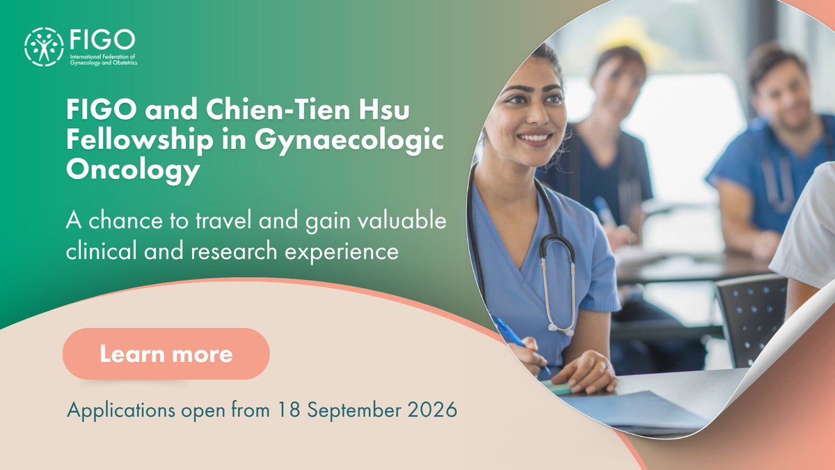 FIGOHQ's tweet photo. Exciting opportunity: FIGO and the Chien-Tien Hsu Research Foundation are partnering once again to offer a travel Fellowship to enable two successful applicants to attend a placement at a centre of excellence in gynaecologic oncology in Montréal (26 to 30 October 2027). 

They will also receive complimentary entry to the XXVI FIGO World Congress of Gynecology and Obstetrics (31 October to 5 November 2027). 

Each successful applicant will be awarded a grant of US$5,000 to cover travel, accommodation and daily expenses.

Find out more and apply here: https://t.co/OeNjaBT0KT