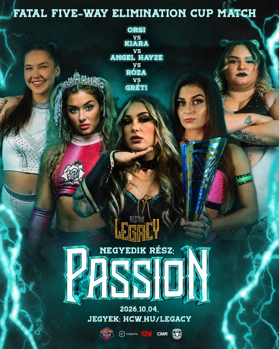 hcwlegacy's tweet photo. 🔥 For the first time in Hungary: a five-woman elimination match for the Legacy Cup! 🏆

The Legacy brand celebrates its second anniversary this October! The cup debuted in a six-person match, last year’s winner emerged from a field of seven wrestlers, and this year, five women get their chance to prove themselves! 💥

👑 Can the defending champion retain the trophy in such a chaotic showdown for the first time in the cup’s history? 🔥

🎟️ Tickets available on Cooltix!