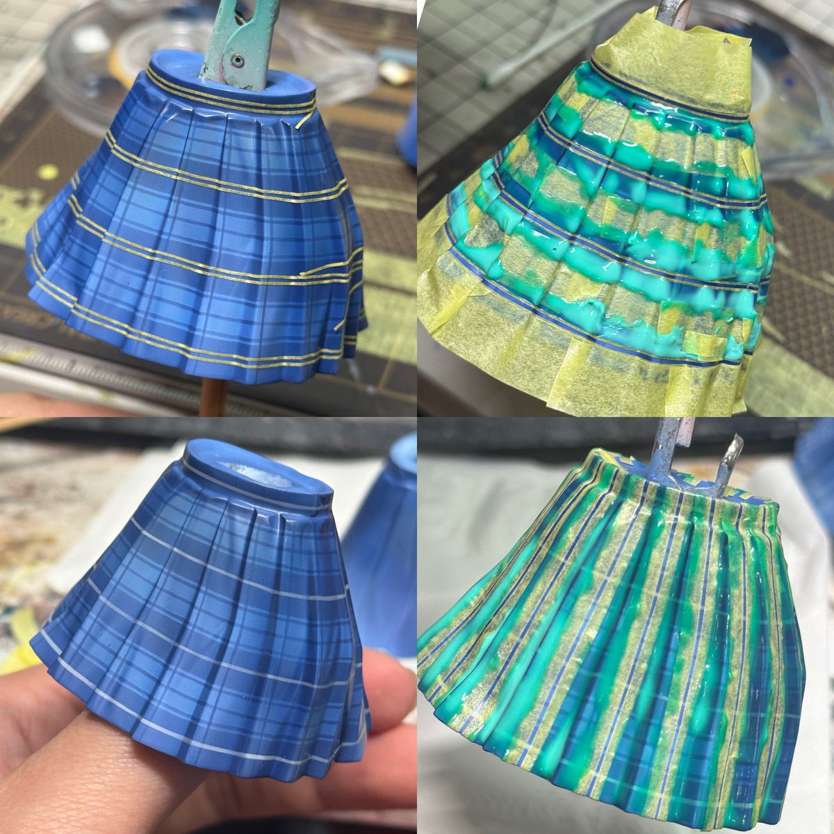 zharou1999's tweet photo. 格子裙的制作～ https://t.co/ThHOaxZWmX